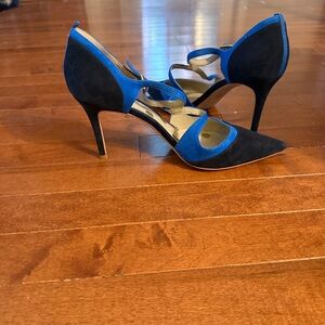 Boden Royal and Navy Blue Strappy Heels